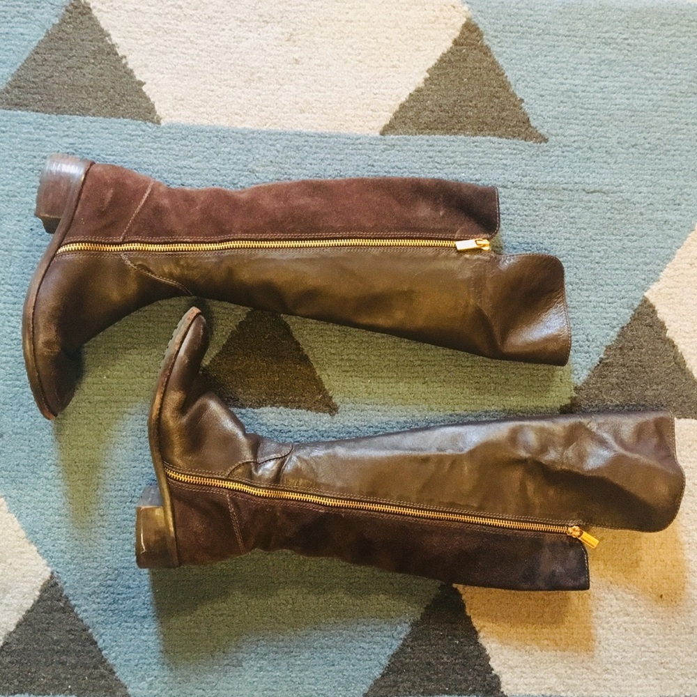 Michael Kors Brown Leather and Suede Boot